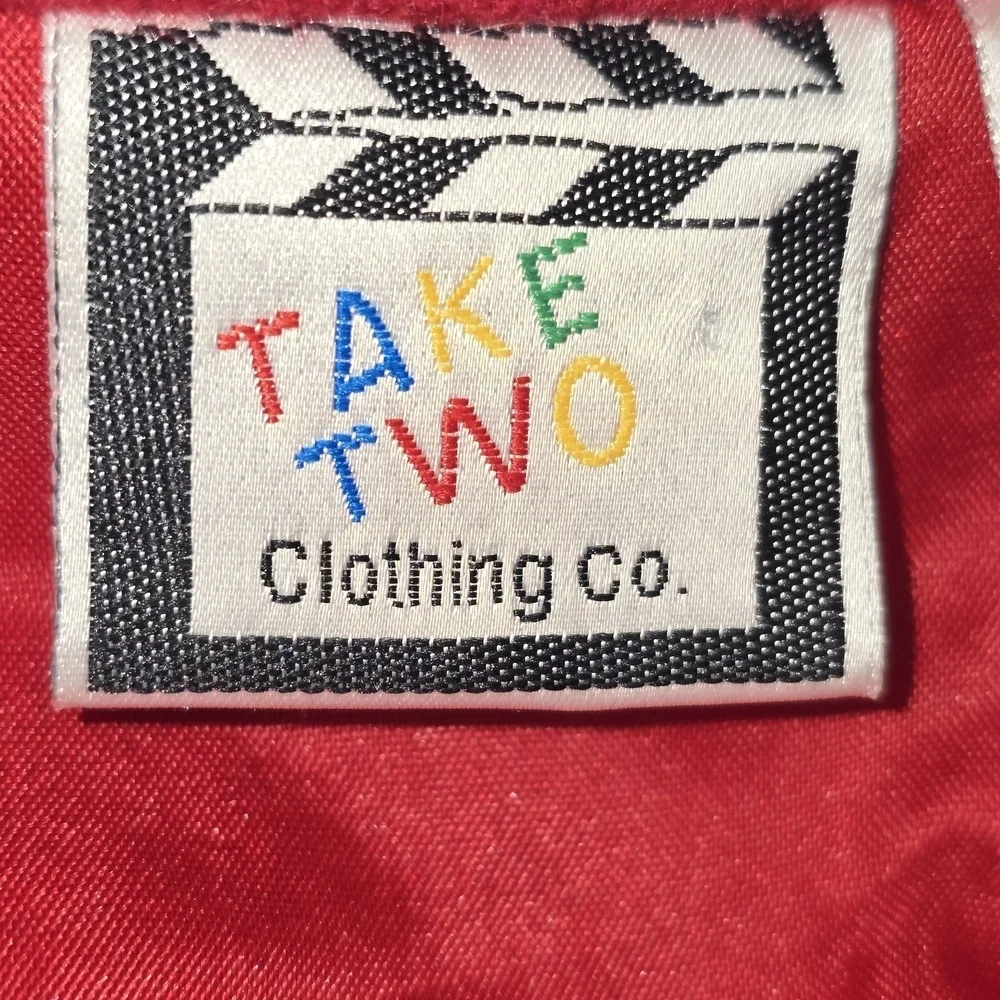 TAKE TWO WOOL BLEND CHRISTIMAS LINED JACKET SNOWMAN VINTAGE  RED WOMENS LARGE